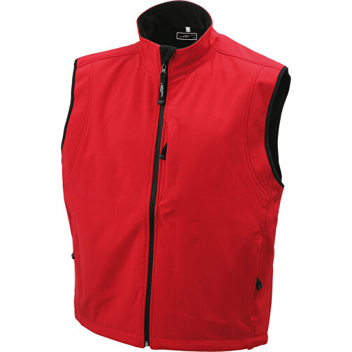 Men’s Softshell Vest , James Nicholson, rot, 95% Polyester, 5% Elasthan, 3XL, , Bild 1