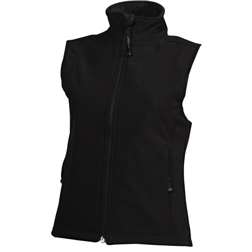 Ladies’ Softshell Vest , James Nicholson, schwarz, 95% Polyester, 5% Elasthan, XXL, , Bild 1