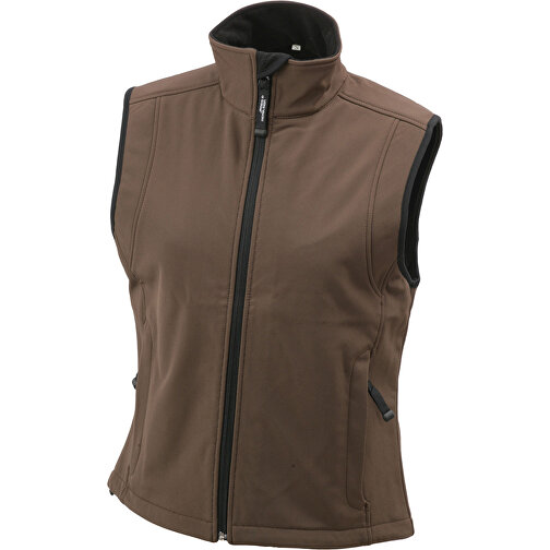 Ladies’ Softshell Vest , James Nicholson, braun, 95% Polyester, 5% Elasthan, L, , Bild 1