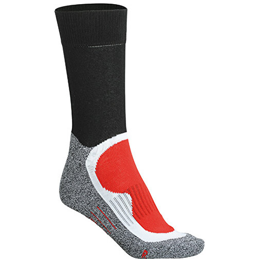 Sport Socks , James Nicholson, schwarz/rot, 76% Polyester, 22% Polyamid, 2% Elasthan, 35-38, , Bild 1