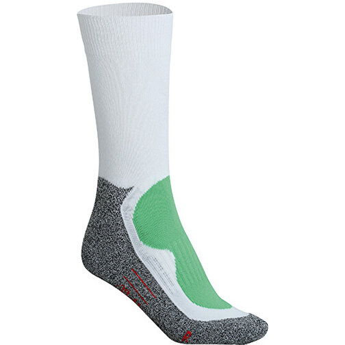 Sport Socks , James Nicholson, weiss/grün, 76% Polyester, 22% Polyamid, 2% Elasthan, 42-44, , Bild 1