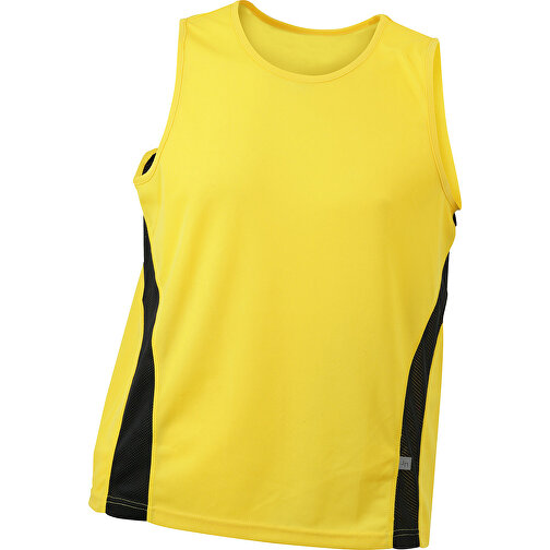 Men’s Running Tank , James Nicholson, gelb/schwarz, 100% Polyester, M, , Bild 1