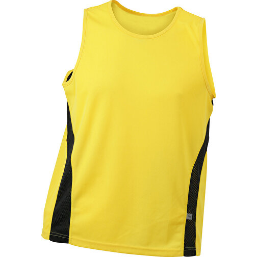 Men’s Running Tank , James Nicholson, gelb/schwarz, 100% Polyester, L, , Bild 1