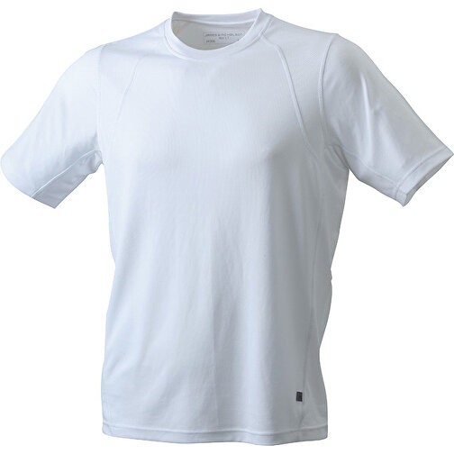Men’s Running-T , James Nicholson, weiß/weiß, 100% Polyester, XL, , Bild 1