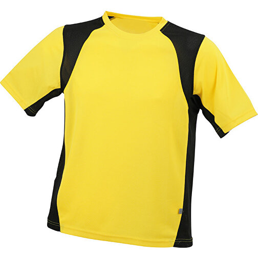 Men’s Running-T , James Nicholson, gelb/schwarz, 100% Polyester, S, , Bild 1