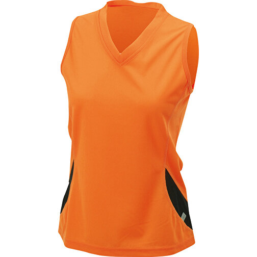 Ladies’ Running Tank , James Nicholson, orange/schwarz, 100% Polyester, S, , Bild 1