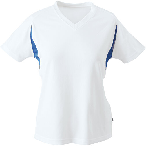 Ladies’ Running-T , James Nicholson, weiß/royal, 100% Polyester, M, , Bild 1