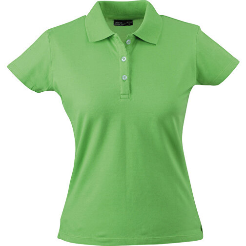 Ladies’ Elastic Piqué Polo , James Nicholson, lime-grün, 95% Baumwolle, gekämmt, ringgesponnen, 5% Elasthan, S, , Bild 1