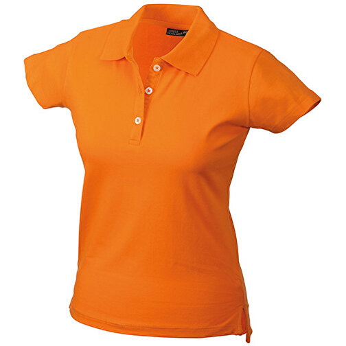 Ladies’ Elastic Piqué Polo , James Nicholson, orange, 95% Baumwolle, gekämmt, ringgesponnen, 5% Elasthan, XL, , Bild 1