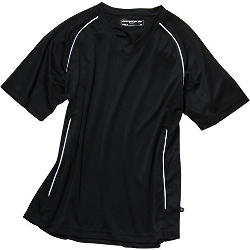 Team Shirt Junior , James Nicholson, schwarz/weiss, 100% Polyester, XS (98/104), , Bild 1