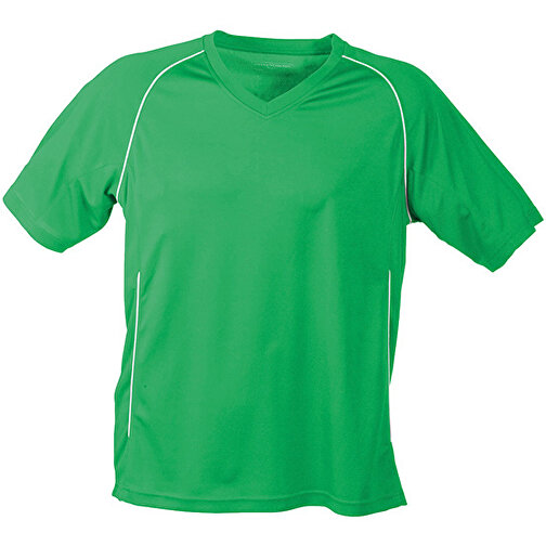 Team Shirt Junior , James Nicholson, grün/weiß, 100% Polyester, L (134/140), , Bild 1