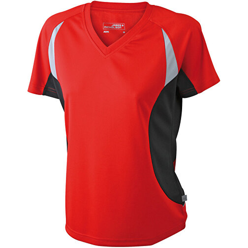Ladies’ Running-T , James Nicholson, rot/schwarz, 100% Polyester, M, , Bild 1