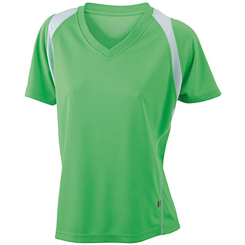 Ladies’ Running-T , James Nicholson, lime-grün/weiß, 100% Polyester, S, , Bild 1