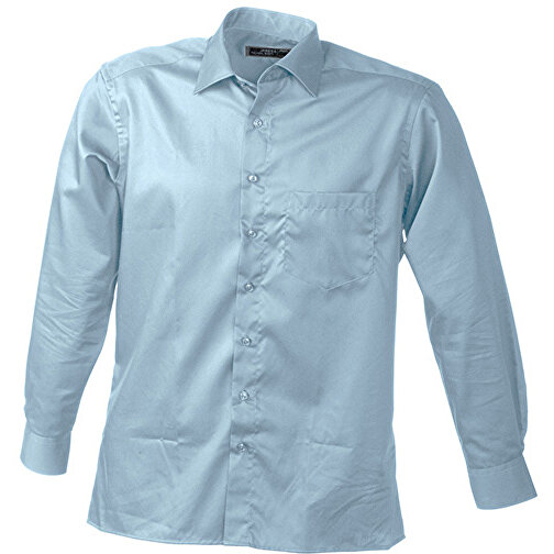 Men’s Business Shirt Long-Sleeved , James Nicholson, light-blau, 100% Baumwolle, S, , Bild 1