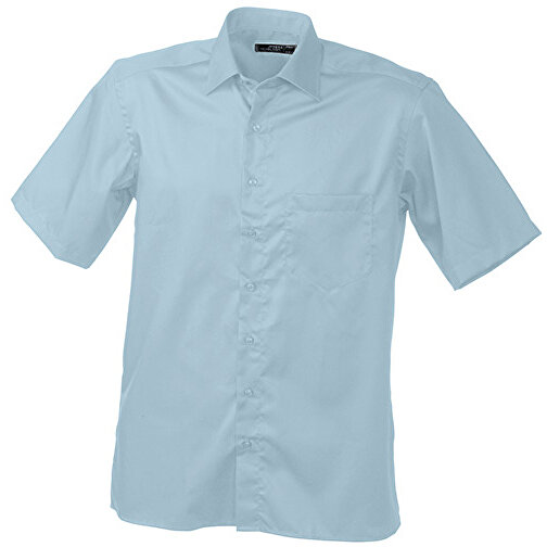 Men’s Business Shirt Short-Sleeved , James Nicholson, light-blau, 100% Baumwolle, XL, , Bild 1