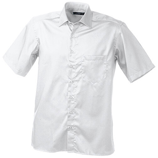 Men’s Business Shirt Short-Sleeved , James Nicholson, weiß, 100% Baumwolle, S, , Bild 1