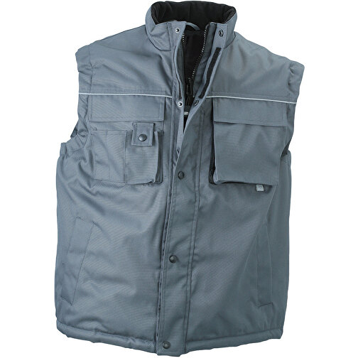 Workwear Vest , James Nicholson, carbon, 100% Polyester, S, , Bild 1