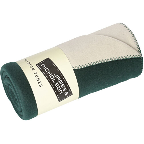 Bonded Fleece Blanket , James Nicholson, dark-grün/cream, 100% Polyester, one size, , Bild 1