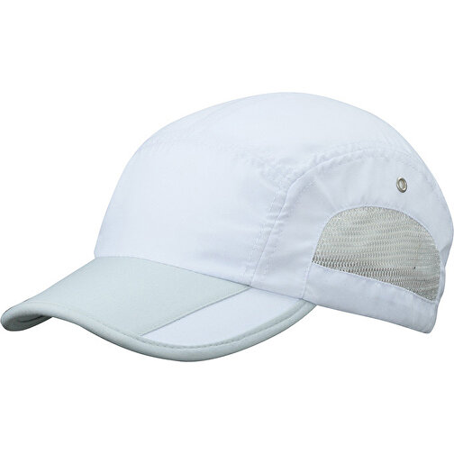 5 Panel Sportive Cap , Myrtle Beach, weiß/light-grau, 100% Polyester, one size, , Bild 1