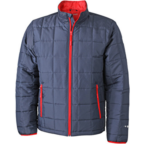 Men’s Padded Light Weight Jacket , James Nicholson, navy/rot, 100% Polyester, 3XL, , Bild 1