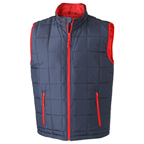 Men’s Padded Light Weight Vest , James Nicholson, navy/rot, 100% Polyester, L, , Bild 1