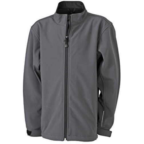 Softshell Jacket Junior , James Nicholson, carbon, 95% Polyester, 5% Elasthan, L (134/140), , Bild 1