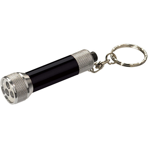 Mini-LED-Lampe Mit Schlüsselring , schwarz, Aluminium & Metall, 6,80cm (Länge), Bild 1
