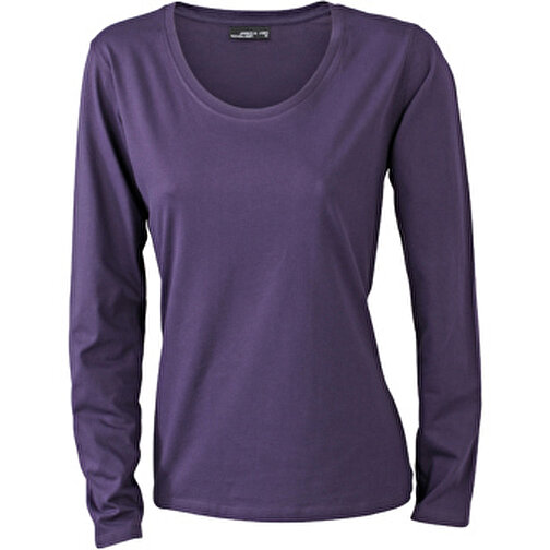 Ladies’ Shirt Long-Sleeved Medium , James Nicholson, aubergine, 100% Baumwolle, ringgesponnen, 3XL, , Bild 1