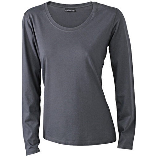 Ladies’ Shirt Long-Sleeved Medium , James Nicholson, graphite, 100% Baumwolle, ringgesponnen, XL, , Bild 1