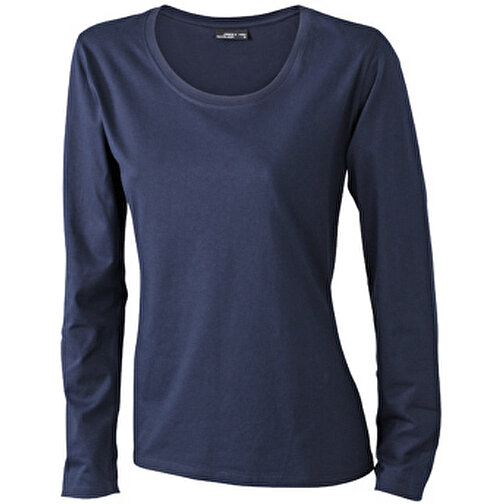 Ladies’ Shirt Long-Sleeved Medium , James Nicholson, navy, 100% Baumwolle, ringgesponnen, L, , Bild 1