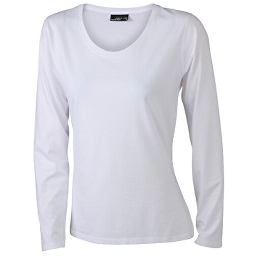 Ladies’ Shirt Long-Sleeved Medium , James Nicholson, weiss, 100% Baumwolle, ringgesponnen, L, , Bild 1