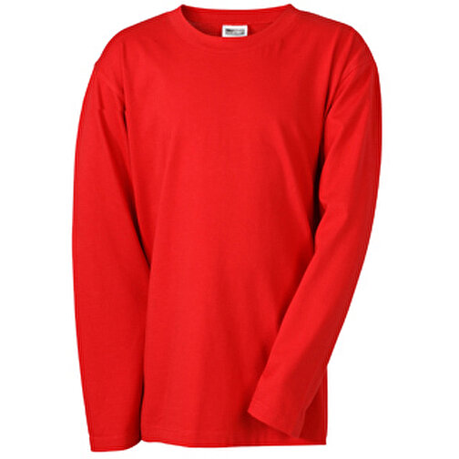 Junior Shirt Long-Sleeved Medium , James Nicholson, rot, 100% Baumwolle, ringgesponnen, XS (98/104), , Bild 1