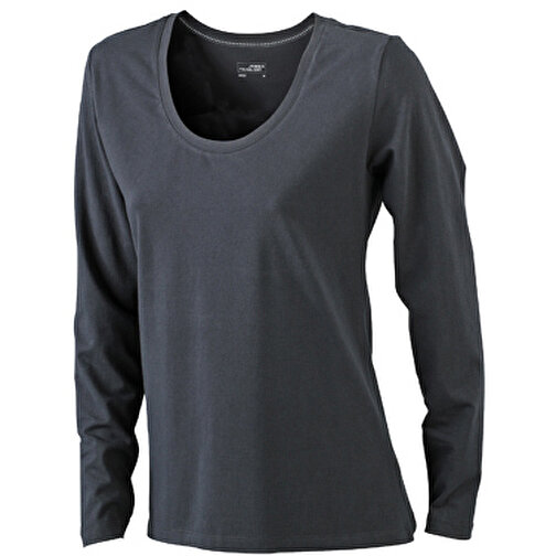 Ladies’ Stretch Shirt Long-Sleeved , James Nicholson, schwarz, 95% Baumwolle, gekämmt, ringgesponnen, 5% Elasthan, XXL, , Bild 1