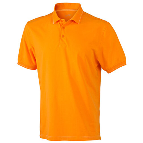 Men’s Elastic Polo , James Nicholson, orange/weiß, 95% Baumwolle, 5% Elasthan, M, , Bild 1