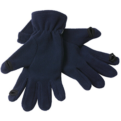 Touch-Screen Fleece Gloves , Myrtle Beach, navy, 100% Polyester, S/M, , Bild 1