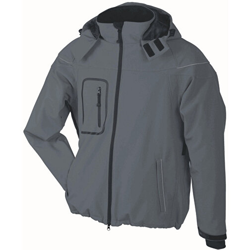 Men’s Winter Softshell Jacket , James Nicholson, carbon, 100% Polyester, M, , Bild 1