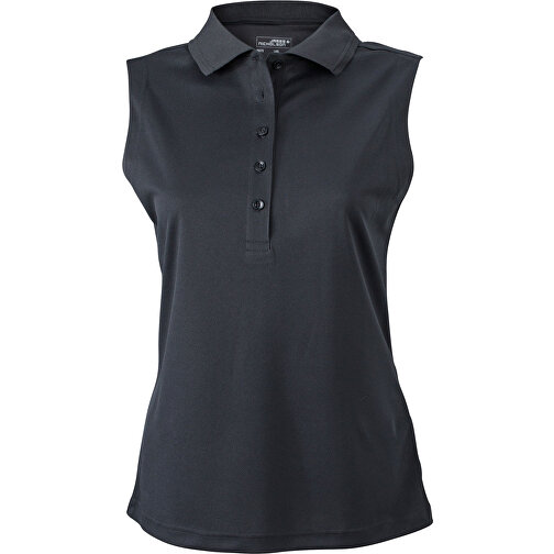 Ladies’ Active Polo Sleeveless , James Nicholson, schwarz, 100% Polyester, XL, , Bild 1