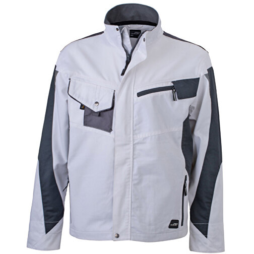 Workwear Jacket , James Nicholson, weiss/carbon, 100% Polyamid CORDURA ®, S, , Bild 1