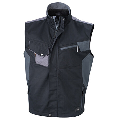 Workwear Vest , James Nicholson, schwarz/carbon, 100% Polyamid CORDURA ®, L, , Bild 1
