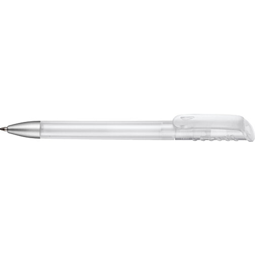 Kugelschreiber TOP SPIN FROZEN , Ritter-Pen, weiss-frozen, ABS-Kunststoff, 14,10cm (Länge), Bild 3