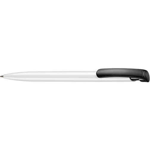 Kugelschreiber CLEAR SHINY , Ritter-Pen, schwarz/weiß, ABS-Kunststoff, 14,80cm (Länge), Bild 3
