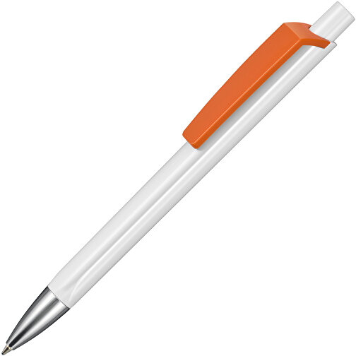 Kugelschreiber TRI-STAR , Ritter-Pen, orange/weiss, ABS-Kunststoff, 14,00cm (Länge), Bild 2