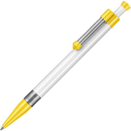 Kugelschreiber Spring SP , Ritter-Pen, zitronen-gelb/weiss, ABS-Kunststoff, 14,10cm (Länge), Bild 2
