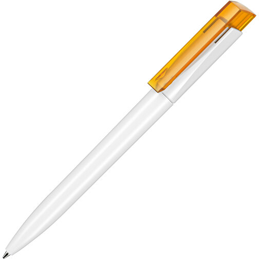 Kugelschreiber Fresh ST , Ritter-Pen, mango-gelb/weiss, ABS-Kunststoff, 14,50cm (Länge), Bild 2