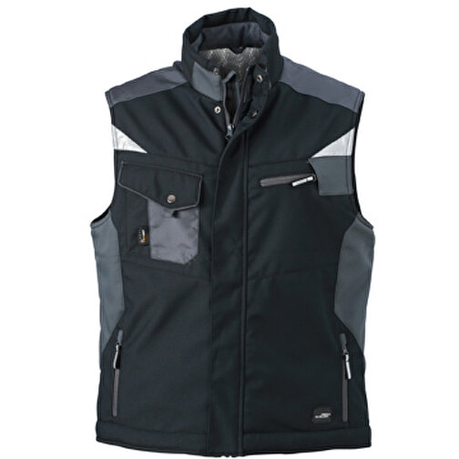 Craftsmen Softshell Vest , James Nicholson, schwarz/carbon, 100% Polyester, 3XL, , Bild 1