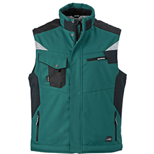 Craftsmen Softshell Vest , James Nicholson, dark-grün/schwarz, 100% Polyester, S, , Bild 1