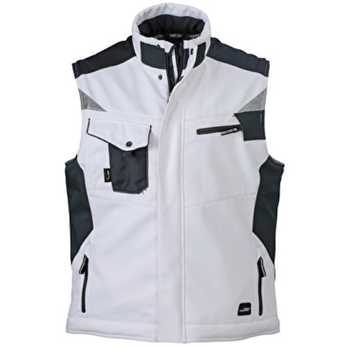 Craftsmen Softshell Vest , James Nicholson, weiß/carbon, 100% Polyester, L, , Bild 1