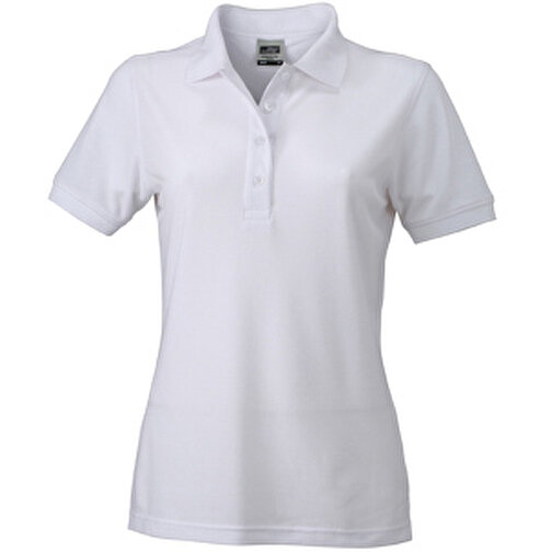 Ladies’ Workwear Polo , James Nicholson, weiß, 50% Polyester, 50% Baumwolle, gekämmt, XS, , Bild 1