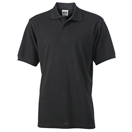 Men’s Workwear Polo , James Nicholson, schwarz, 50% Baumwolle, gekämmt, 50% Polyester, S, , Bild 1