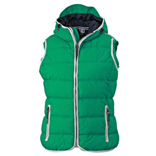 Ladies’ Maritime Vest , James Nicholson, irish-grün/weiß, 100% Polyester, XL, , Bild 1